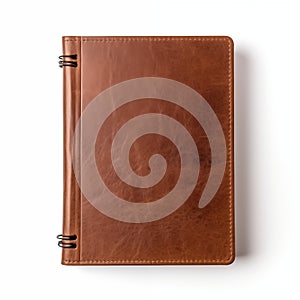 Brown Leather Notebook On White Background