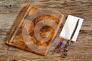 Brown leather padfolio