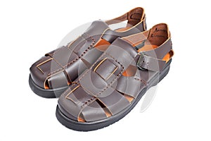 Brown leather sandals