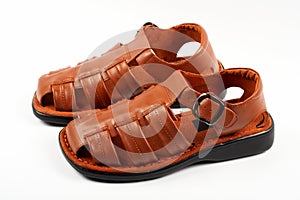 Brown leather sandals