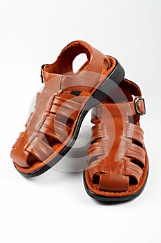 Brown leather sandals