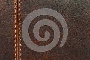Brown leather with seam photo