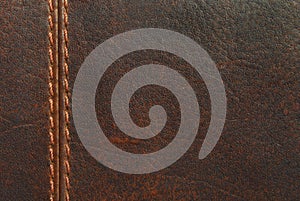 Brown leather with seam
