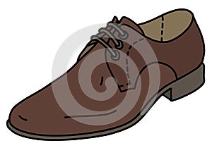 The brown leather shoe