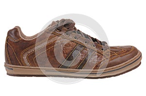 Brown leather shoe