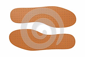 Brown leather shoe insoles