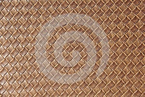 Brown leather square woven weaved pattern photo