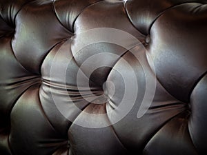 Brown  leather texture with buttons for pattern and background. - Image