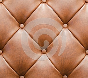 Brown Leathered Sofa with Buttons Texture Seamless Background