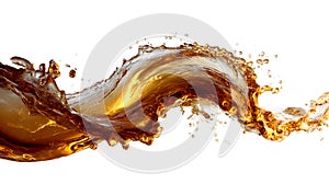 Brown Liquid Wave Splashes Isolated White Background