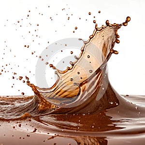 Brown liquid wave splashes mockup isolated on white background