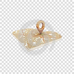 Brown Location Map 3D