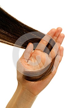 Brown lock of hair