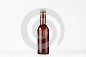 Brown longneck beer bottle 330ml mock up.