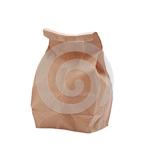 Brown Lunch Bag with clipping path