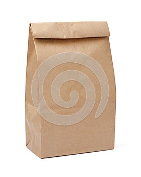 Brown Lunch Bag with clipping path
