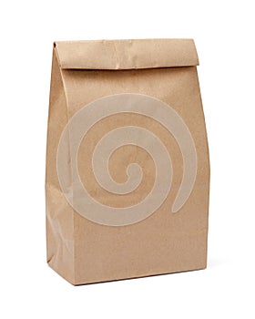 Brown Lunch Bag with clipping path photo