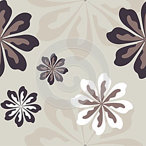 Brown lush floral seamless pattern