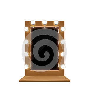 Brown Makeup Mirror Composition