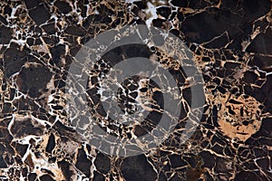 Brown marble with yellow and white veins, called Emperador gold photo