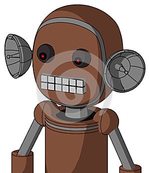 Brown Mech With Bubble Head And Keyboard Mouth And Red Eyed photo