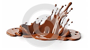 Brown Melting Chocolate Syrup Isolated On A Solid White Background Selective Focus