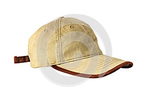 Brown men's hat isolated on white background
