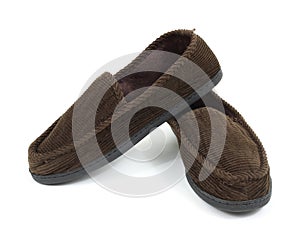 Brown men's slippers