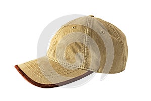 Brown mens hat isolated side view