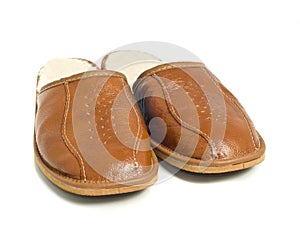 Brown mens house slippers