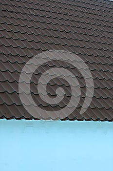 Brown metal roof tiles. Metal Roof Shingles - Roofing Constructi