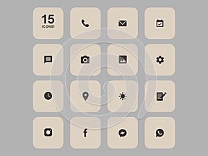 Brown Minimal Icons Icon Set (2800 x 2100 px