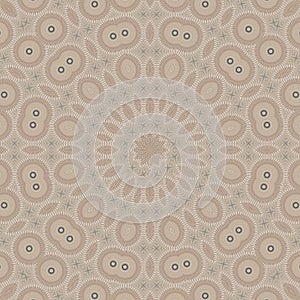 Brown mirror mandala pattern beige. space.brown mirror mandala pattern beige. space