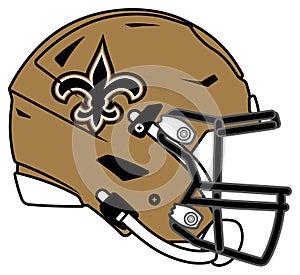 The brown modern helmet of the New Orleans Saints American football team