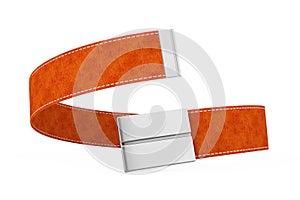 Brown Modern Leather Belt Icon. 3d Rendering