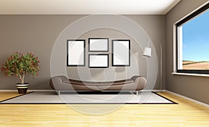 Brown modern livingroom