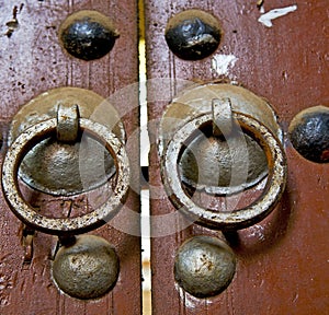 brown morocco in africa the old wood facade home and rusty saf