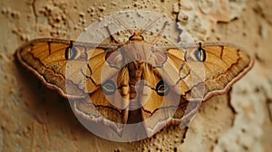 Brown moth on wall