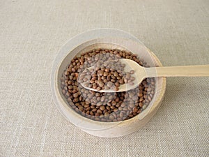 Brown mountain lentils in a bowl