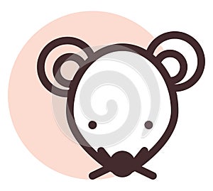 Brown mouse head, icon