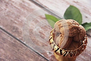 brown natural walnut in a hard shell