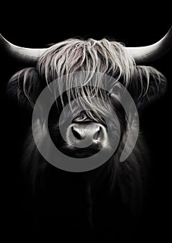 Brown nature scotland hairy animal horn bull cow highland mammal cattle portrait scottish