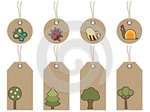 Brown nature tags