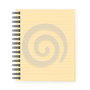 Brown notebook with dotted lines can shred.