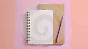 The brown notebook and pencil..AI generated image