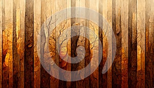 Brown oak plank background with beautiful wood grain or texture. Created with Generative AI tools