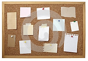 Brown old paper note background cork board