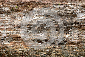 Brown olds brick wall texture background.