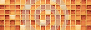 Brown orange abstract grunge seamless glass square mosaic tile mirror wall texture background banner panorama