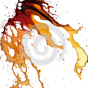 Brown Orange Dripping Marble Ink Splash